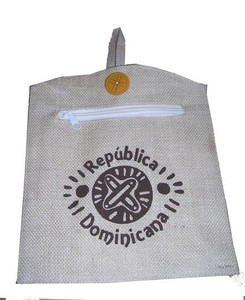 Pochette en jute personnalisée avec logo imprimé, réutilisable, style mode, fermeture éclair, motif géométrique, Lowellcraft Delhi - Product Image 3