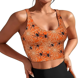 Sujetadores deportivos para mujer con estampado animal, espalda cruzada, para yoga, antibacterianos, de secado rápido, ligeros, transpirables, elásticos en cuatro direcciones, sin costuras frontales, talla mediana. - Product Image 1