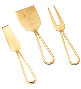 Nuevo Juego de Cubiertos de Metal Chapados en Oro, Cubertería de Metal para Hotel y Restaurante, Tenedor de Metal con Acabado de Acero Espejado - Product Image 1