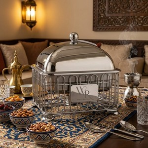 Luxury Durable Mirror Polished Stainless Steel Chafing Dish Royal <b>Buffet</b> Food <b>Warmer</b> Customizable Server Hotel Catering Wedding - Product Image 5
