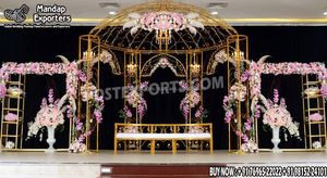 Cage métallique élégante pour décoration de mariage en extérieur – Design splendide pour scène de mariage – Demi-cage métallique stylée pour scènes – Édition USA - Product Image 3