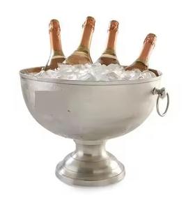Seau à glace pour champagne en aluminium finition argentée de luxe avec piédestal pour bar, hôtel, fête, mariage - Product Image 2
