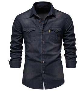 Camisas de Mezclilla para Hombre, 100% Algodón, Sólidas, Otoñales, Ecológicas, Casuales, para Uso Diario, Calidad Premium, Suministro de Fábrica al por Mayor - Product Image 1