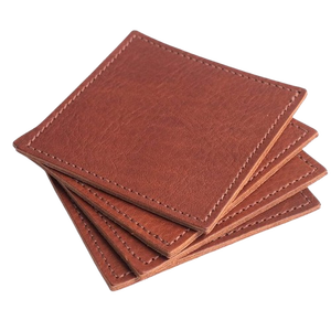 2025 dernière conception sous-verre en cuir de forme carrée dernière conception décor de Table bois et pierre ustensiles de cuisine de haute qualité sous-verre à café - Product Image 1