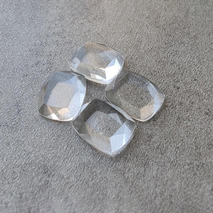 Natural Crystal Quartz Tablet Cut Rectangle <b>Cushion</b> Calibrated Flat Back Gemstone, for Jewelry Making All Sizes Available - Product Image 3