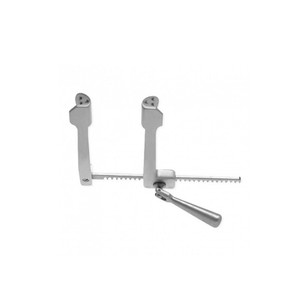 Écarteur de stérnotomie Cooley, bras en aluminium de petite taille, lames, broches de stabilisation, lames 14x19mm, bras 8.6cm, ouverture 10.2cm, ZETOMEDPRO - Product Image 1