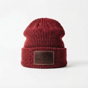 CHALASA SPORTS Bonnet en laine 100% personnalisé avec logo brodé, pompon, chapeau d'hiver pour sports de plein air, voyages, designer OEM - Product Image 1