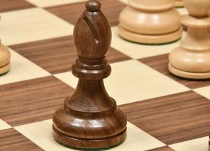 Elegantes piezas de ajedrez de torneo estadounidenses Staunton 4.1 con peso, de madera de Sheesham y Boxwood, al mejor precio. - Product Image 3