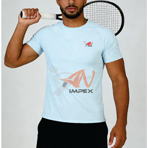 Camiseta Deportiva de Verano para Hombre, de Secado Rápido, Cuello Redondo, Manga Corta, con Detalles Reflectantes, Transpirable, Lisa, para Correr al Aire Libre - Product Image 5