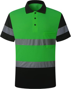 เสื้อยืดแขนสั้นแบบสะท้อนแสง OEM สำหรับงานความปลอดภัย แห้งเร็ว เสื้อโปโลสะท้อนแสงสำหรับงานฤดูร้อน เสื้อโปโลเพื่อความปลอดภัยสำหรับทำงาน - Product Image 1