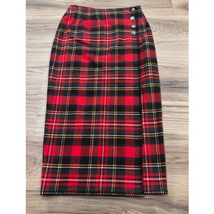 Kilt écossais pour femme en flanelle, style jupe portefeuille, motif tartan Royal Stewart, vente en gros 2026 - Product Image 2