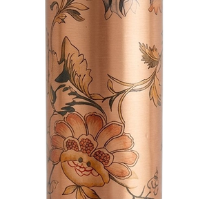Bouteille d'eau en cuivre imprimée émail motif floral, bouteille isotherme en cuivre pour eau bouillante, bouteille d'eau potable, ustensile de cuisine - Product Image 3