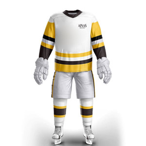 Uniforme de hockey sur glace haut de gamme, design moderne, tissu polyester respirant, ensemble sportif complet pour les entraînements, les matchs et les séances d'entraînement - Product Image 1