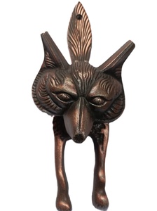 Timbre de puerta antiguo con cabeza de león, de hierro fundido, elegante. - Product Image 3