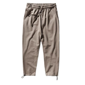 Pantalon de survêtement en molleton pour homme, taille élastique avec cordon de serrage, décontracté, poids moyen, poches latérales, pour l'hiver - Product Image 3
