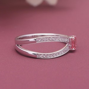 IGI Certified Fancy Pink Lab Grown Diamond Open <b>Ring</b> 18K Gold Emerald Cut Toi Et Moi <b>Adjustable</b> <b>Ring</b> - Product Image 5