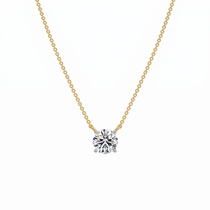Collier solitaire de luxe en argent 925 avec pendentif en diamant naturel et cultivé en laboratoire, bijou de fiançailles romantique pour femme, cadeau - Product Image 1