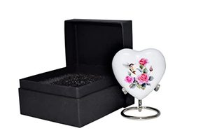 Sophisticated <b>Aluminum</b> Heart Shape Funeral Keepsake Urn Memorial Ash <b>Container</b> Crafted With Elegant Fine Texture - Product Image 6