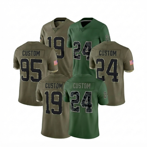 Custom Wholesale Camo Football Jersey Green Heat-Transfer Printed Men Adult Anti-Bacterial V-neck Short Sleeve <b>Athletic</b> Team - Product Image 1