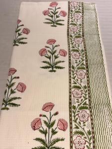 100% Cotton Hand Block Print <b>Towel</b> <b>Set</b> Pink Floral Jaipur <b>Bath</b> Hand <b>Towel</b> Soft Absorbent Spa Hotel Gift Wholesale Bulk Export - Product Image 3