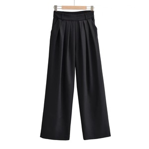 Official <b>Trousers</b> for Ladies Women Satin <b>Trousers</b> High Waist Wide Leg Pleated Baggy <b>Harem</b> Straight Office Pants Women - Product Image 2