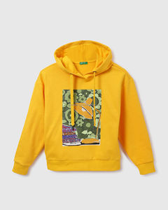 Vêtements de printemps personnalisés sweat à capuche respirant en coton surdimensionné pour femmes délavé à la pierre de couleur orange - Product Image 4