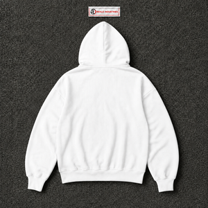 Sudadera con Capucha Blanca Oversize Estilo Gótico con Diseño de Cruz y Tachuelas, Mangas Adornadas con Pedrería, Unisex, Estilo Urbano, en Oferta - Product Image 6