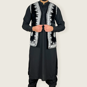 Fashion Design Ethnic Pakistan Men's <b>Clothing</b> Afghani Shalwar Kameez Handmade Cotton Customizable Breathable Adults Dress Suits - Product Image 5
