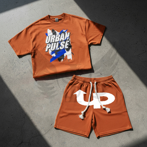 Camiseta de Marca Personalizada OEM, Impresión de Pantalla con Logotipo Gráfico, Algodón Grueso, Corte Cuadrado, Conjunto de Camiseta y Pantalones Cortos para Hombre - Product Image 5