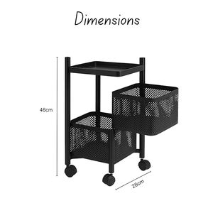 Panier de rangement en métal de qualité supérieure avec poignées, bac d'organisation pour la maison - Product Image 2