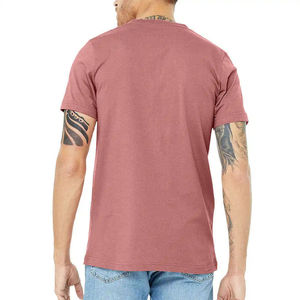 Camiseta de Manga Corta con Cuello en V para Hombre, Color Sólido, Corte Regular, Informal, de Algodón Jersey - Product Image 3