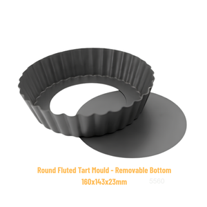 Moule à pâtisserie rond en aluminium noir de 6 pouces, résistant au four, avec fond amovible, moule à quiche cannelé - Product Image 2