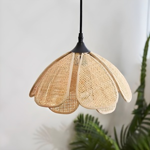 Lighting accessory for children room rattan ceiling <b>lights</b> flower lampshade handmade lamp <b>cover</b> - Product Image 5