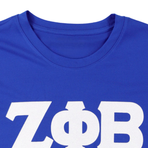 Zeta Phi Beta Royal <b>Blue</b> <b>Glitter</b> Dry Fit T Shirt ZPB Greek Letter Women Performance Tee Lightweight Athletic Apparel - Product Image 4