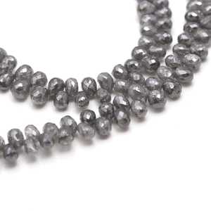 Perles de Briolette de diamant gris forme de larme pour la fabrication de bijoux avec du matériel de pierre bricolage diamant artisanat perles naturelles en gros - Product Image 1