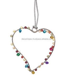 2025 colgante en forma de corazón de aluminio plateado adorno colgante de Metal hierro decorativo con elemento de decoración de Casa frontal de Navidad - Product Image 2