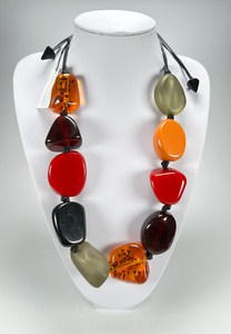 Handmade Resin <b>Angel</b> Statement Necklace Irregular Shape Multicolor Beads Crafted with Natural Stone Look Modern Fashion Design - Product Image 6