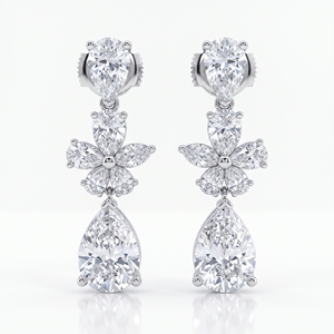 Pendientes de Plata de Ley 925 con Baño de Rodio y Moissanita - Product Image 1