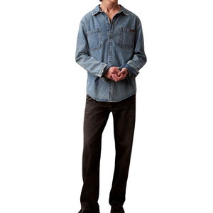 เสื้อเชิ้ตยีนส์ผู้ชายไซส์ใหญ่ ผ้าใส่สบาย ขายส่ง ปรับแต่งได้ มีตัวอย่างฟรี คุณภาพดีที่สุด - Product Image 3