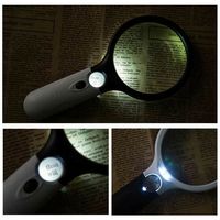 Handheld 45X Magnifying Glass with 3 LED Light Reading Lens Jewelry Loupe