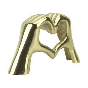 Golden Aluminum Heart Shape Sculpture Artistic Tabletop Decor for Living Room Valentine's Day Contemporary Design - Product Image 5