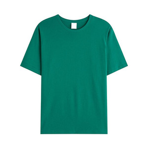 T-shirt décontracté pour homme à manches courtes et col rond en coton 100% avec logo personnalisé, couleur unie, coupe classique, tricoté, teint uni - Product Image 4
