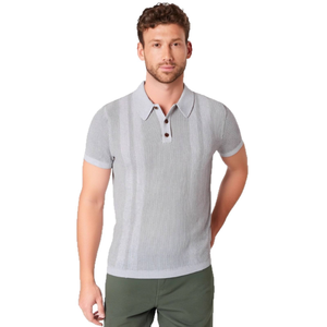 Polo de punto de manga corta de alta gama para hombre, cuello en contraste de color, top informal a la moda - Product Image 5