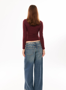 Elegante Top Corto de Punto con Hombros Descubiertos para Mujer, Camiseta Moderna para Mujer, Tops Cortos para Mujer - Tops de Moda al por Mayor - Product Image 2