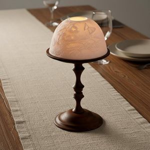 Aqdus Saleem Aq3477 Porte-bougie en verre gaufré, pot à bougie, abat-jour, centre de table pour la décoration de la maison et des fêtes - Product Image 1