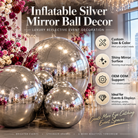 Ballon miroir gonflable géant brillant pour l'extérieur, argenté, imperméable, durable pour les événements