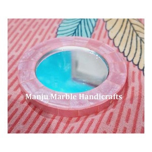 Circular Multi Color Sea Shell Customize Size And Design Inlay Gemstone High Quality Mirrors For Holiday Decorations - Product Image 3