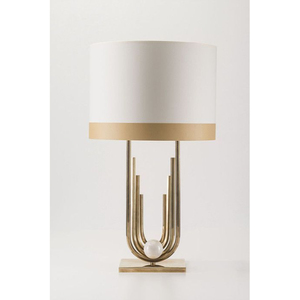 Gold Metal Table Lamp with White Drum <b>Shade</b> for Home Bedroom Lighting Decor Handmade Table Lamps On Sale - Product Image 5
