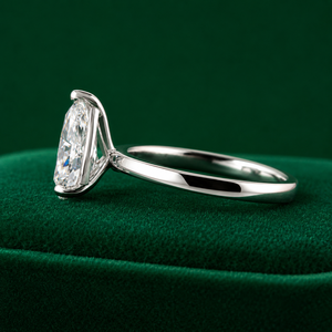 Luxury Pear Cut <b>Solitaire</b> Diamond Engagement <b>Ring</b> <b>Silver</b> IGI Certified Lab Grown Bridal <b>Ring</b> for Wedding Anniversary Gift Fine - Product Image 2
