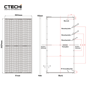<span class=keywords><strong>CTECHi</strong></span> 580w 550w 660w Panneaux solaires panneau solaire Pv à haute efficacité de qualité pour système de toit commercial - Product Image 5